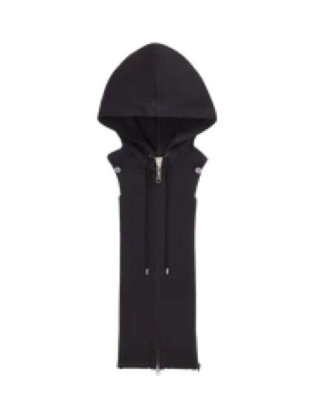 Veronica Beard Black Sleeveless Dickey Hooded Zip Vest